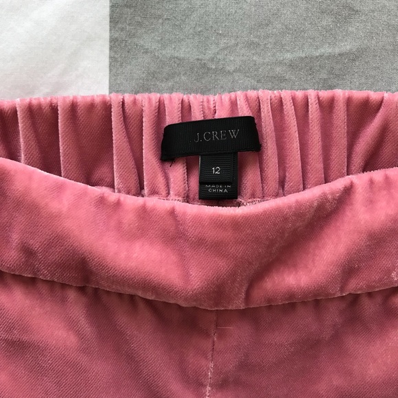 j crew pink velvet pants
